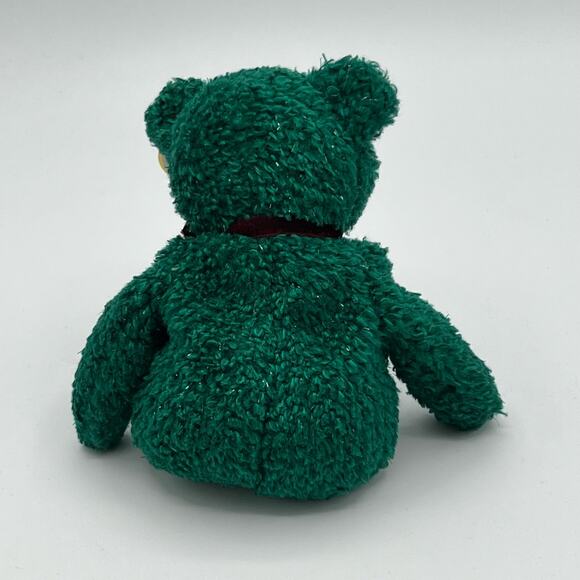 TY Beanie Baby Green Fuzzy 2001 Holiday Teddy PE Pellets Vintage Collectible - Picture 7 of 9